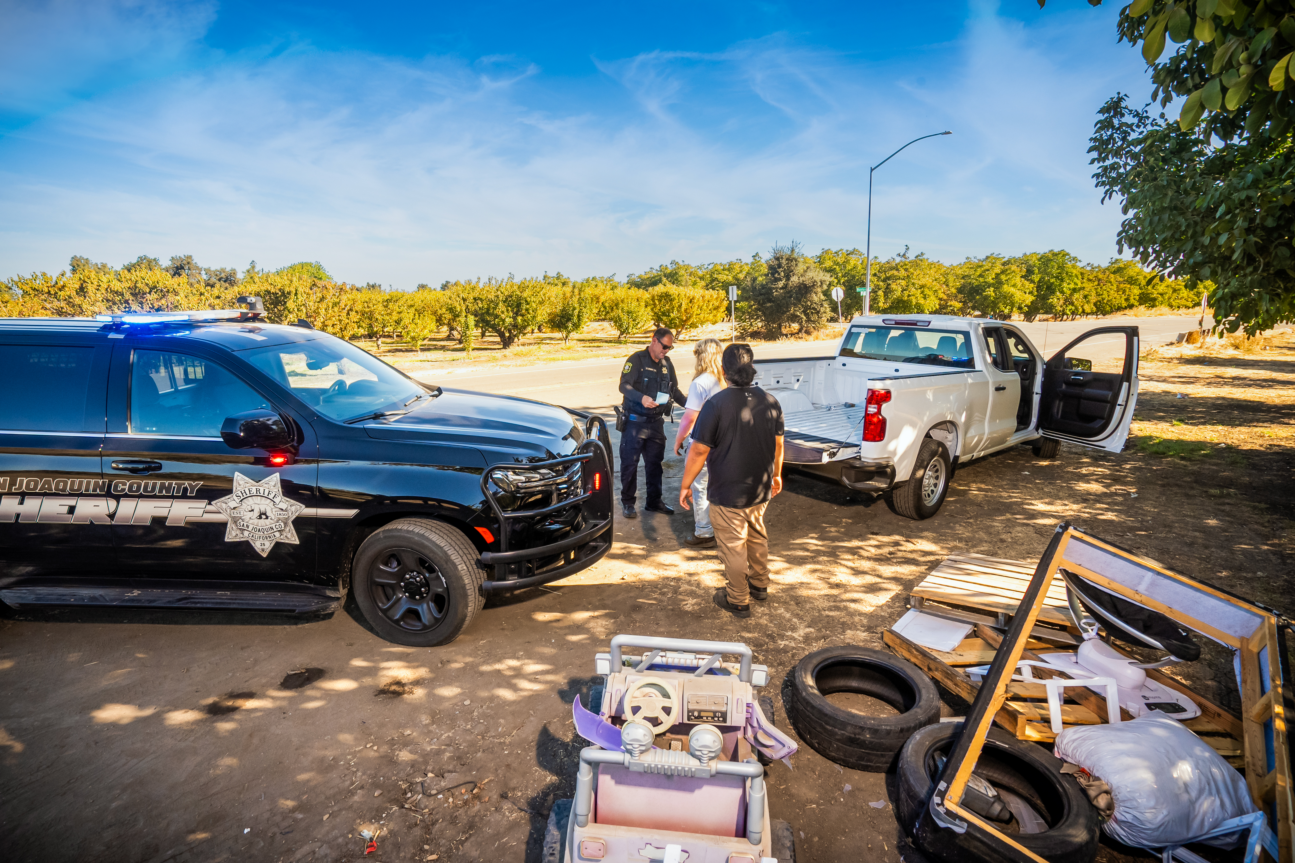 San Joaquin County Sheriff's Officer at an Illegal Dump Site